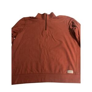 Eddie Bauer Sweater Mens XL Orange Pullover Sweater 1/4 Zip